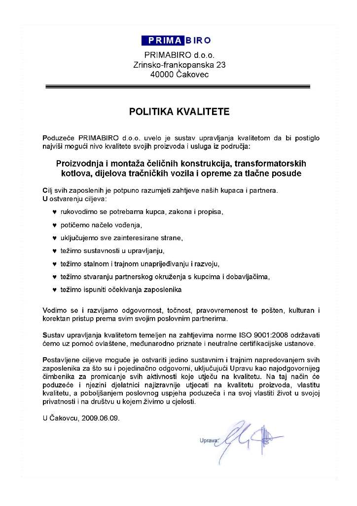 politika kvalitete
